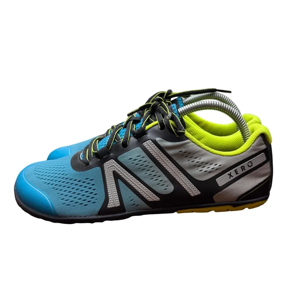 Xero Shoes HFS Mens 8 Blue Black Neon Minimalist Barefoot Road Running Sneakers